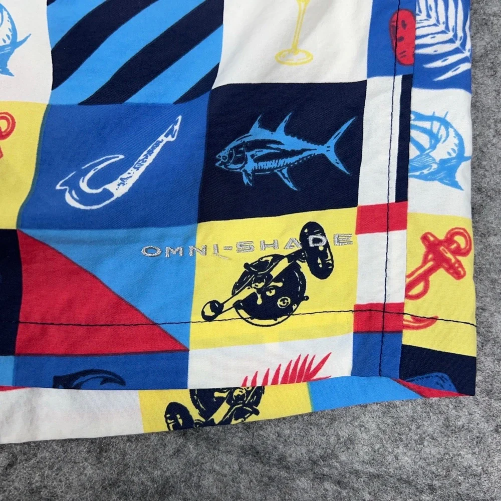 Columbia Swim Shorts Mens Large Fish Print PFG Backcast II Performance Trunks‎